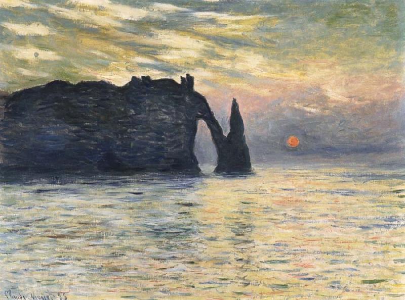 Claude Monet Etretat,Sunset Norge oil painting art